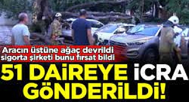 İstanbul Kadıköy'de Şiddetli Rüzgar nedeniyle araçların üstüne ağaç devrildi 51 daireyi icralık etti...
